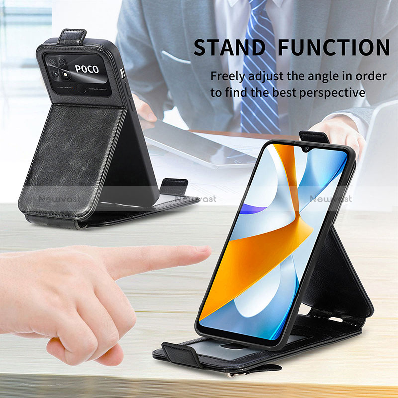 Leather Case Flip Cover Vertical for Xiaomi Poco C40