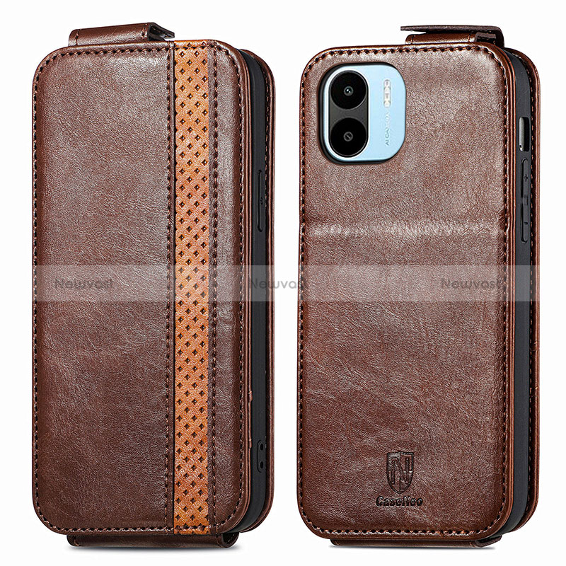 Leather Case Flip Cover Vertical for Xiaomi Poco C50 Brown