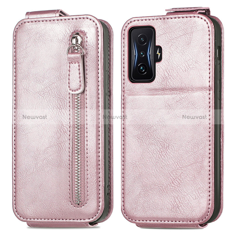 Leather Case Flip Cover Vertical for Xiaomi Redmi K50 Gaming 5G Rose Gold