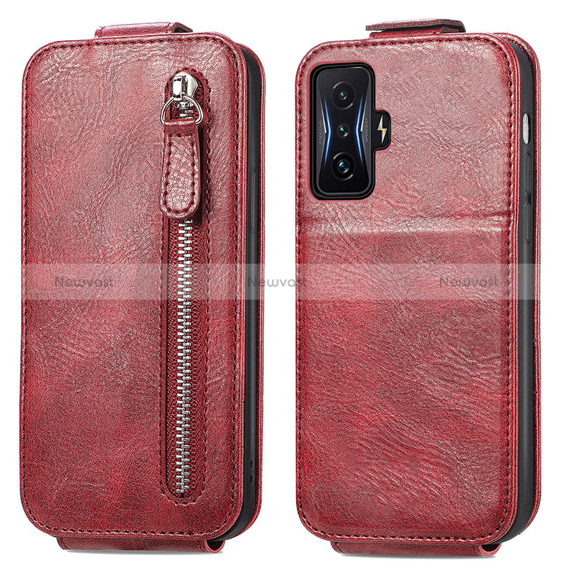 Leather Case Flip Cover Vertical for Xiaomi Redmi K50 Gaming AMG F1 5G Red