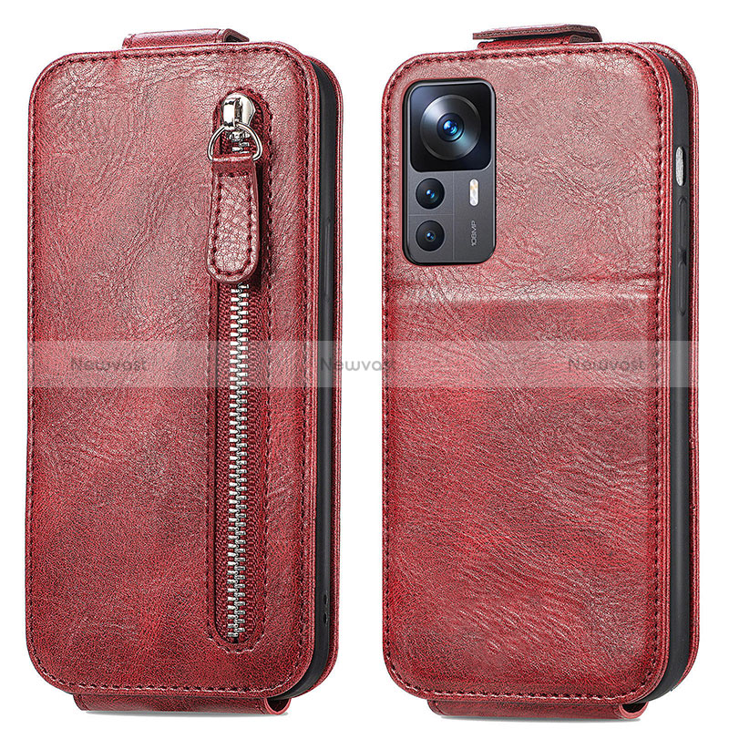 Leather Case Flip Cover Vertical for Xiaomi Redmi K50 Ultra 5G Red