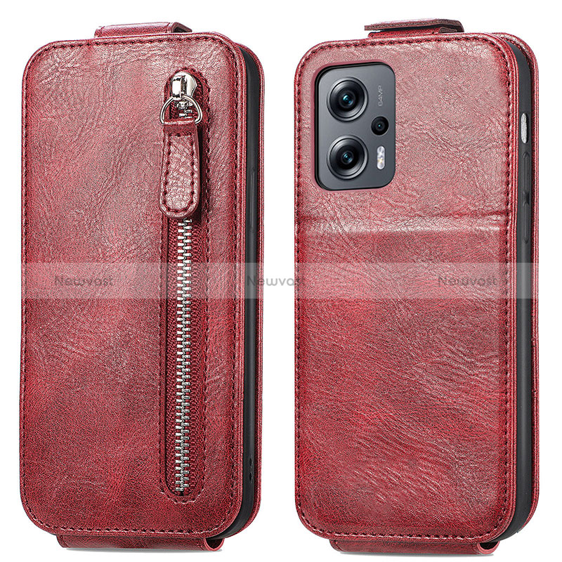 Leather Case Flip Cover Vertical for Xiaomi Redmi K50i 5G Red