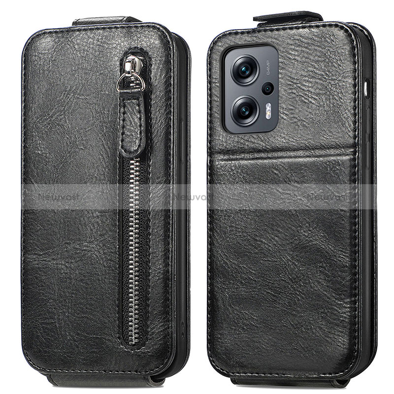 Leather Case Flip Cover Vertical for Xiaomi Redmi Note 11T Pro+ Plus 5G Black