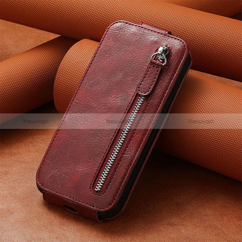 Leather Case Flip Cover Vertical S01D for Asus ROG Phone 7 Pro Red