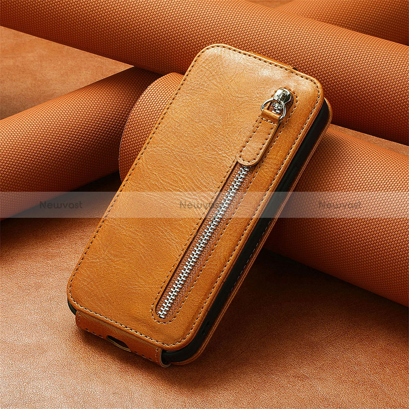 Leather Case Flip Cover Vertical S01D for Asus ROG Phone 7 Ultimate Brown