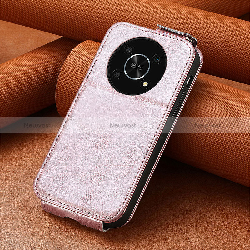 Leather Case Flip Cover Vertical S01D for Huawei Honor X9 5G Rose Gold