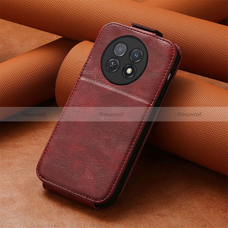 Leather Case Flip Cover Vertical S01D for Huawei Nova Y91 Red