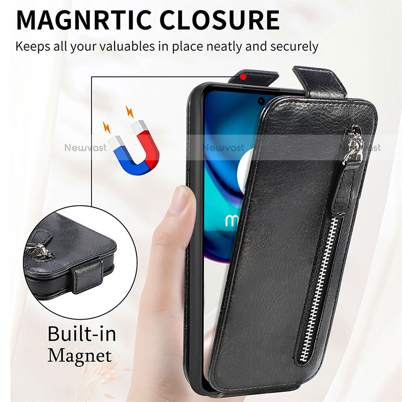 Leather Case Flip Cover Vertical S01D for Motorola Moto E32s