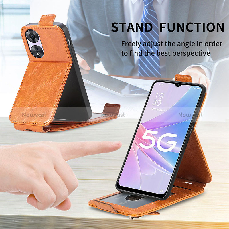 Leather Case Flip Cover Vertical S01D for Oppo A58 5G