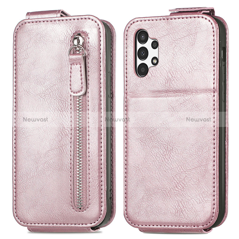 Leather Case Flip Cover Vertical S01D for Samsung Galaxy A13 4G Rose Gold