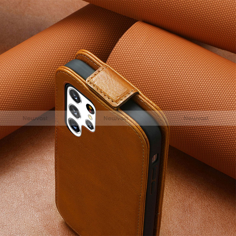 Leather Case Flip Cover Vertical S01D for Samsung Galaxy S24 Ultra 5G