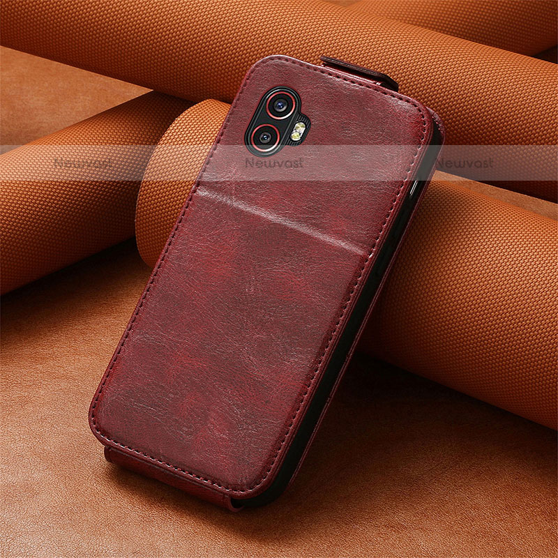 Leather Case Flip Cover Vertical S01D for Samsung Galaxy XCover 6 Pro 5G Red