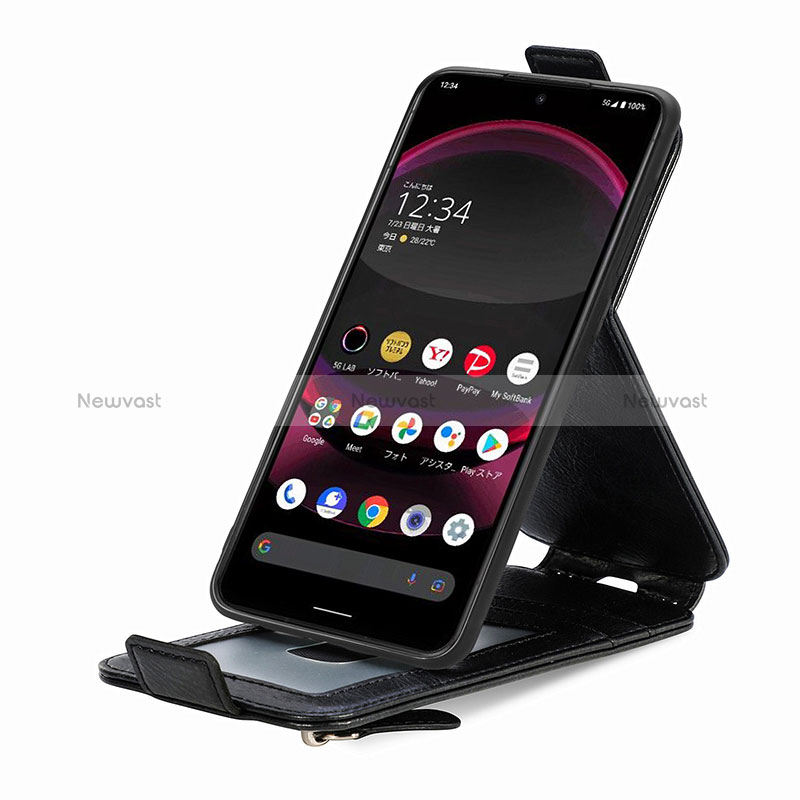 Leather Case Flip Cover Vertical S01D for Sharp Aquos R8 Pro