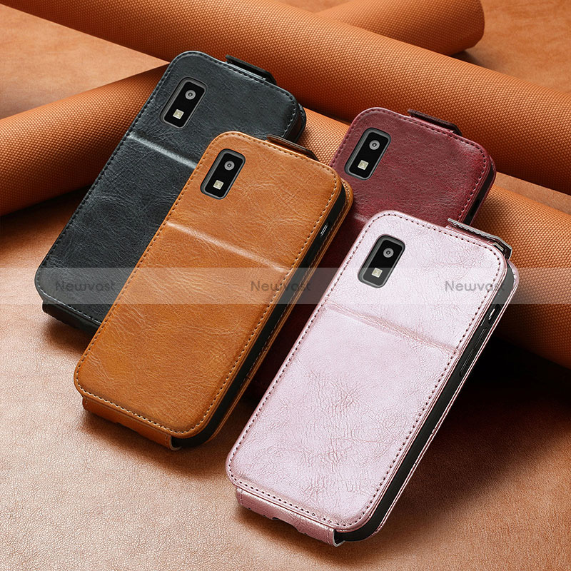 Leather Case Flip Cover Vertical S01D for Sharp Aquos wish3