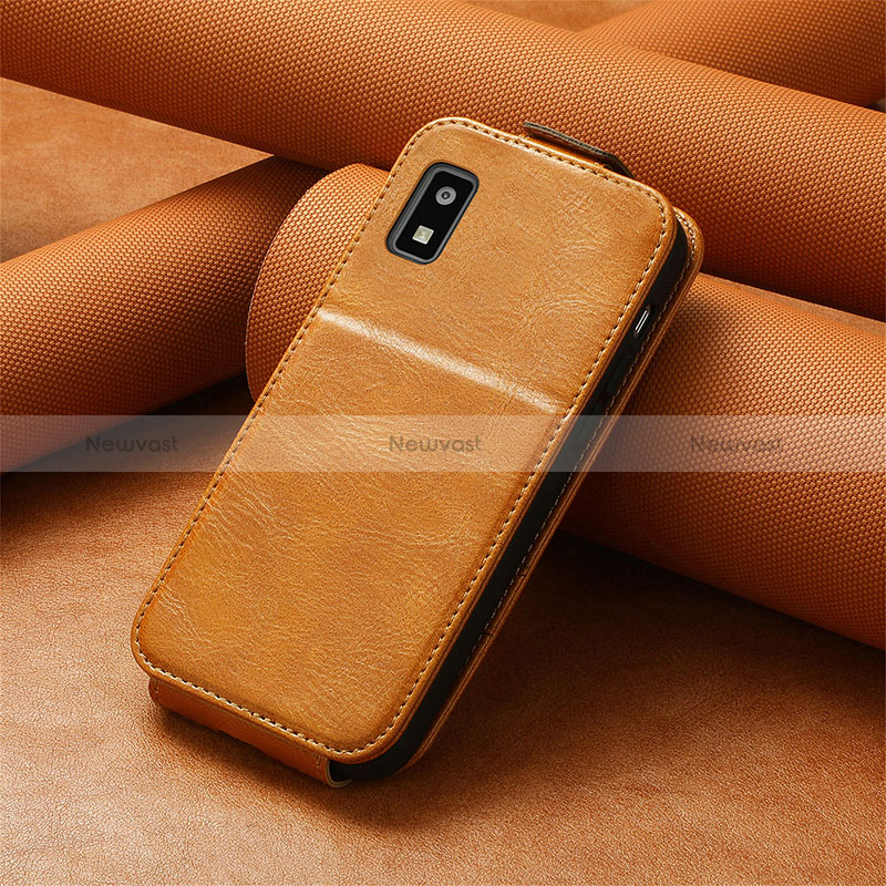 Leather Case Flip Cover Vertical S01D for Sharp Aquos wish3