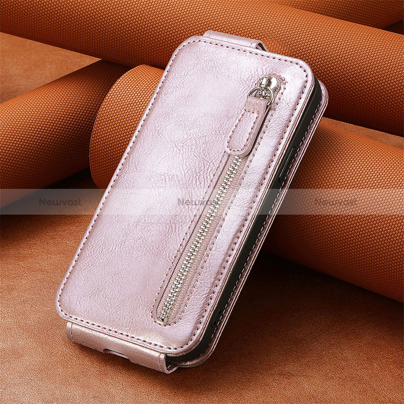 Leather Case Flip Cover Vertical S01D for Xiaomi Poco C55 Rose Gold