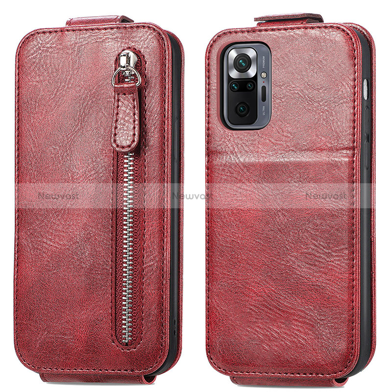 Leather Case Flip Cover Vertical S01D for Xiaomi Redmi Note 10 Pro 4G Red