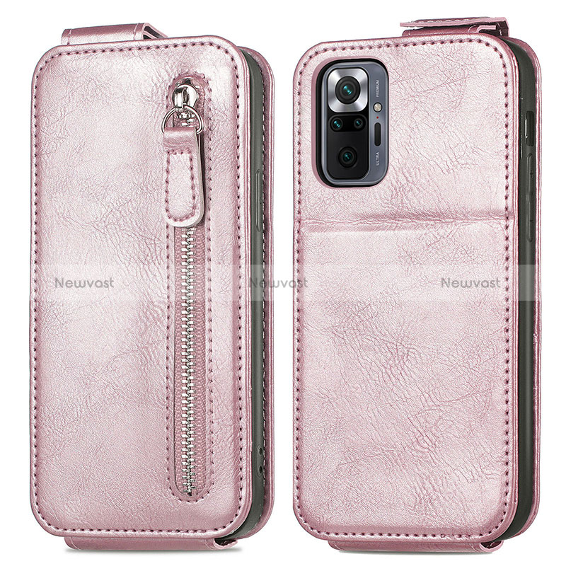 Leather Case Flip Cover Vertical S01D for Xiaomi Redmi Note 10 Pro 4G Rose Gold