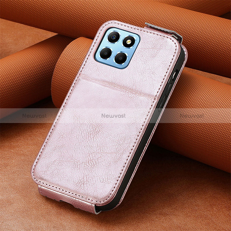 Leather Case Flip Cover Vertical S02D for Huawei Honor 70 Lite 5G Rose Gold