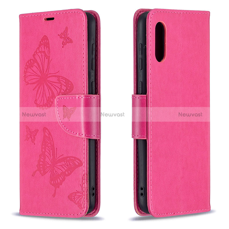 Leather Case Stands Butterfly Flip Cover Holder B01F for Samsung Galaxy A02