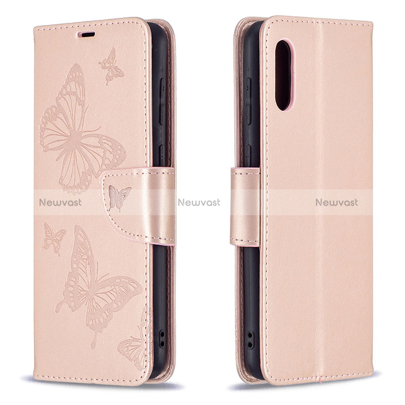 Leather Case Stands Butterfly Flip Cover Holder B01F for Samsung Galaxy A02