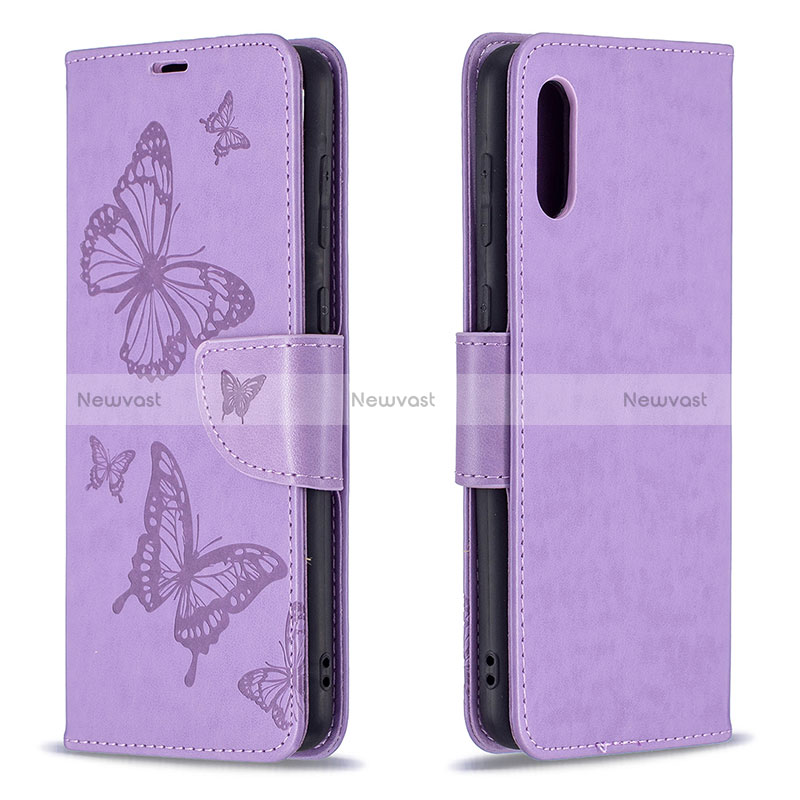 Leather Case Stands Butterfly Flip Cover Holder B01F for Samsung Galaxy A02