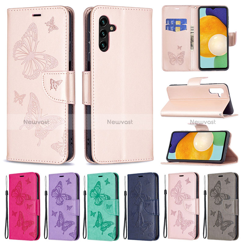 Leather Case Stands Butterfly Flip Cover Holder B01F for Samsung Galaxy A04s