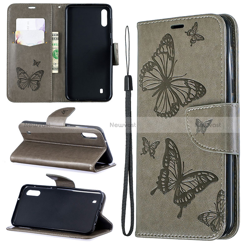 Leather Case Stands Butterfly Flip Cover Holder B01F for Samsung Galaxy A10