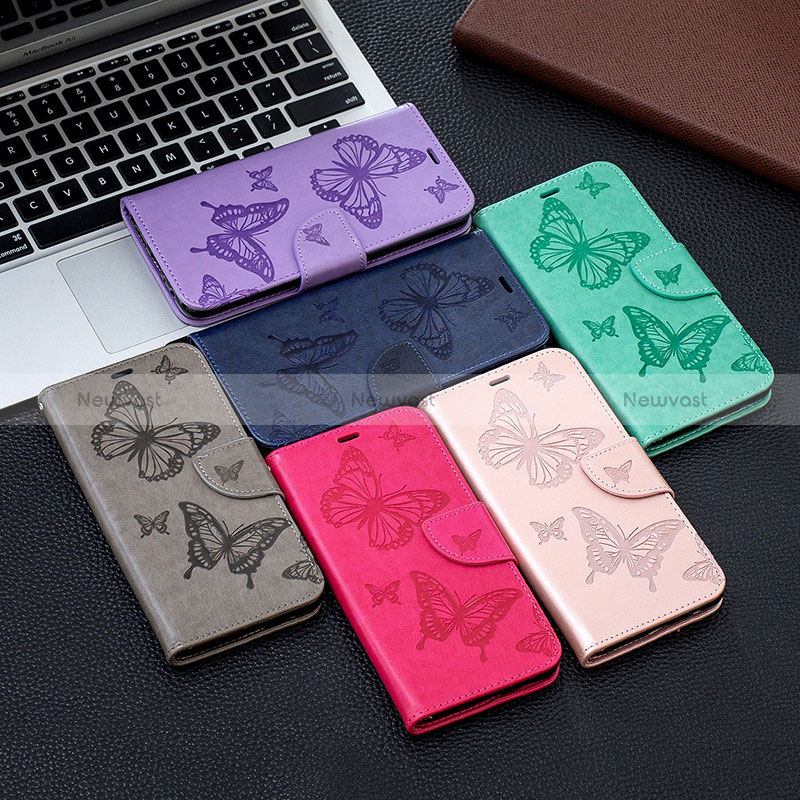 Leather Case Stands Butterfly Flip Cover Holder B01F for Samsung Galaxy A10s