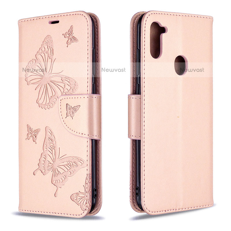 Leather Case Stands Butterfly Flip Cover Holder B01F for Samsung Galaxy A11