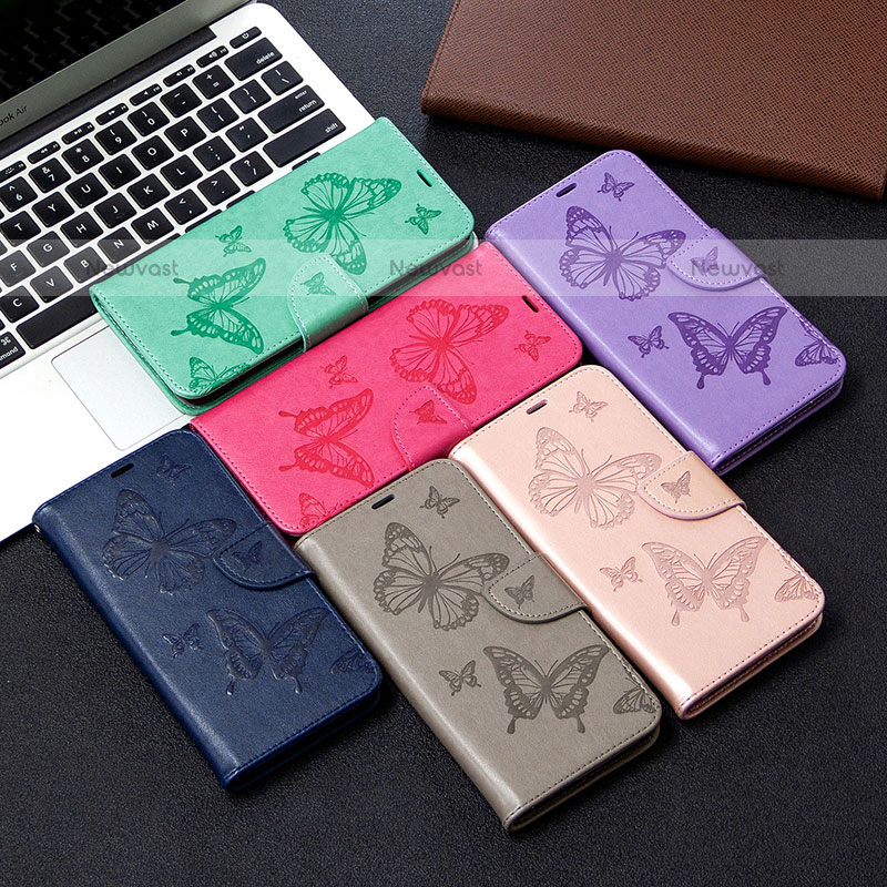 Leather Case Stands Butterfly Flip Cover Holder B01F for Samsung Galaxy A11