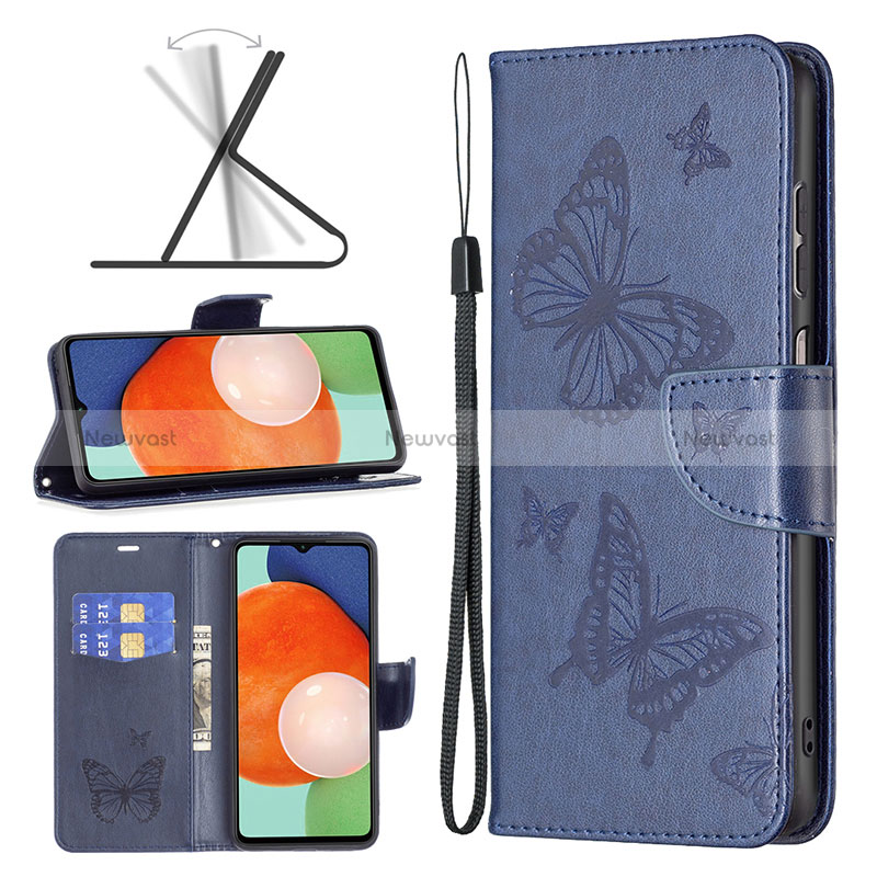 Leather Case Stands Butterfly Flip Cover Holder B01F for Samsung Galaxy A13 4G