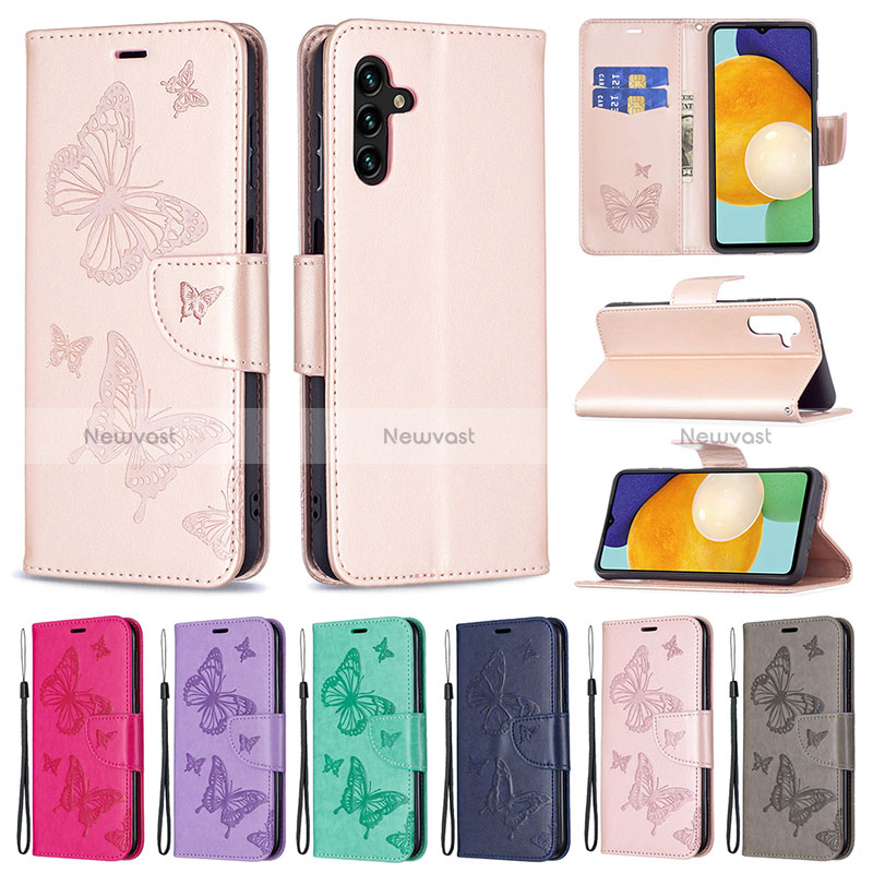 Leather Case Stands Butterfly Flip Cover Holder B01F for Samsung Galaxy A13 5G