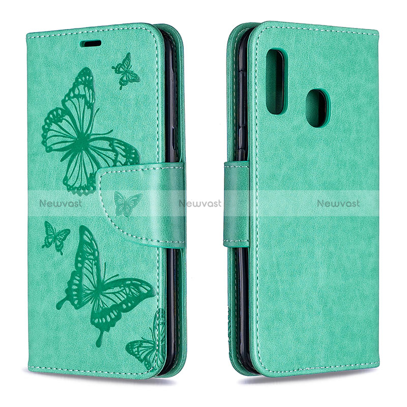 Leather Case Stands Butterfly Flip Cover Holder B01F for Samsung Galaxy A20e