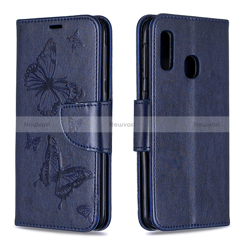 Leather Case Stands Butterfly Flip Cover Holder B01F for Samsung Galaxy A20e