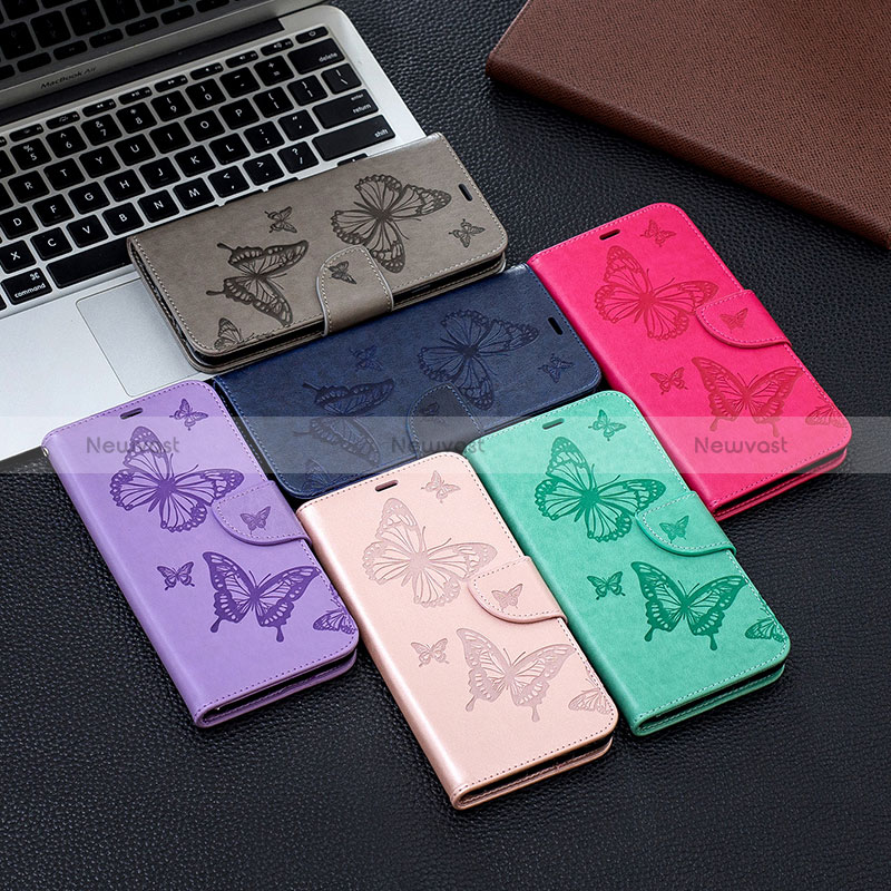 Leather Case Stands Butterfly Flip Cover Holder B01F for Samsung Galaxy A20s