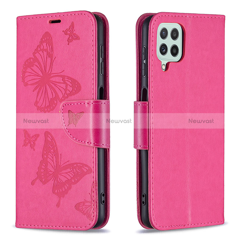 Leather Case Stands Butterfly Flip Cover Holder B01F for Samsung Galaxy A22 4G