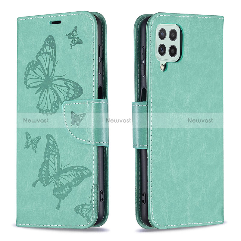 Leather Case Stands Butterfly Flip Cover Holder B01F for Samsung Galaxy A22 4G