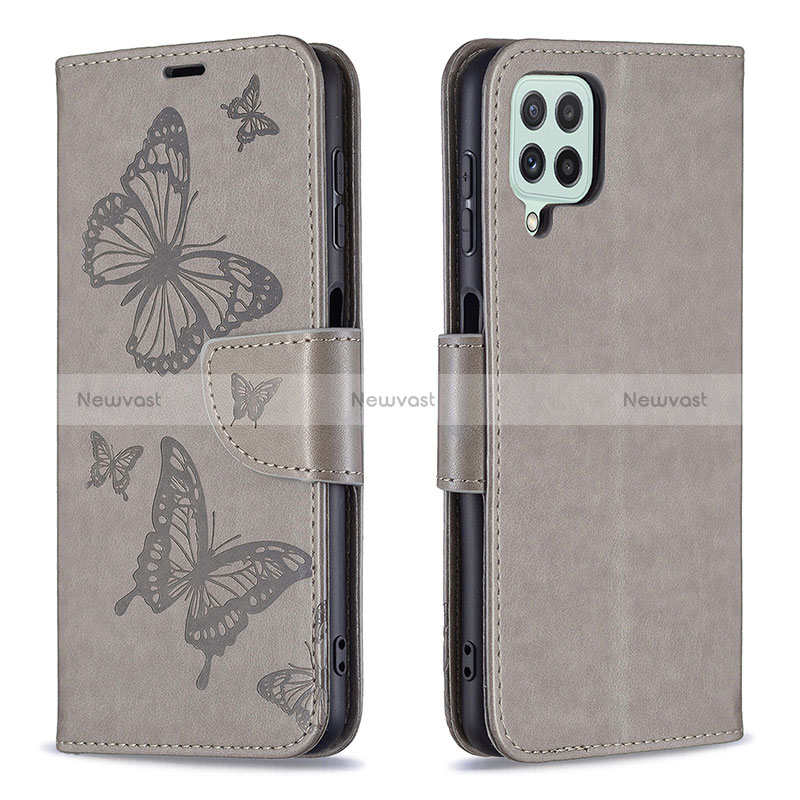 Leather Case Stands Butterfly Flip Cover Holder B01F for Samsung Galaxy A22 4G