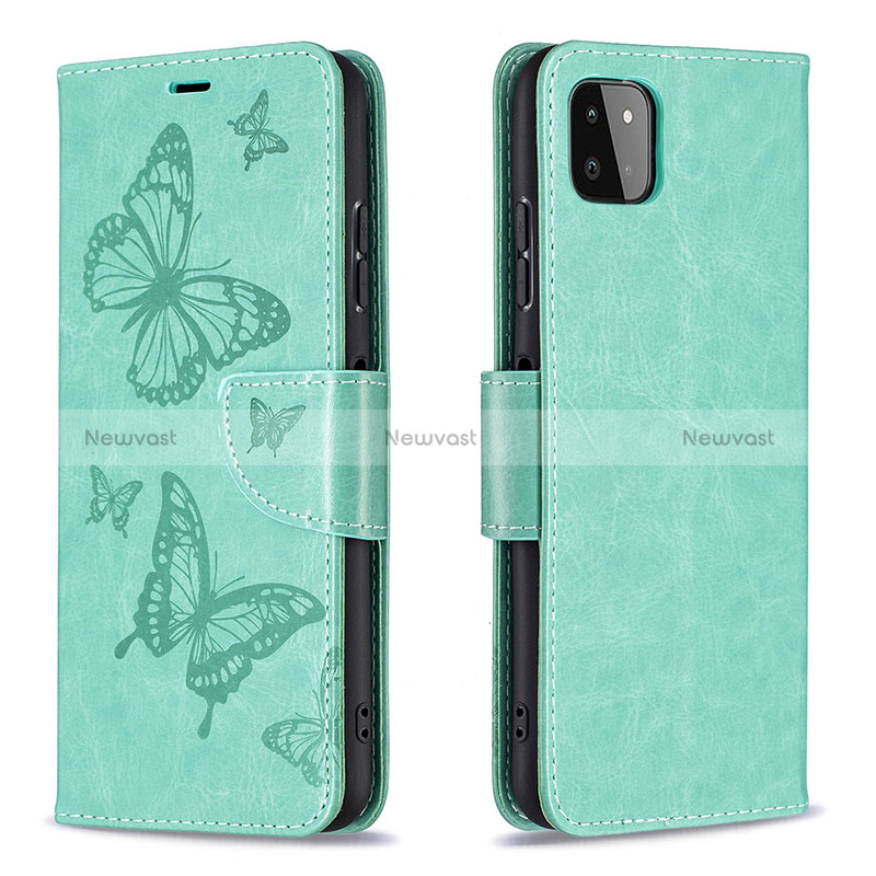 Leather Case Stands Butterfly Flip Cover Holder B01F for Samsung Galaxy A22 5G