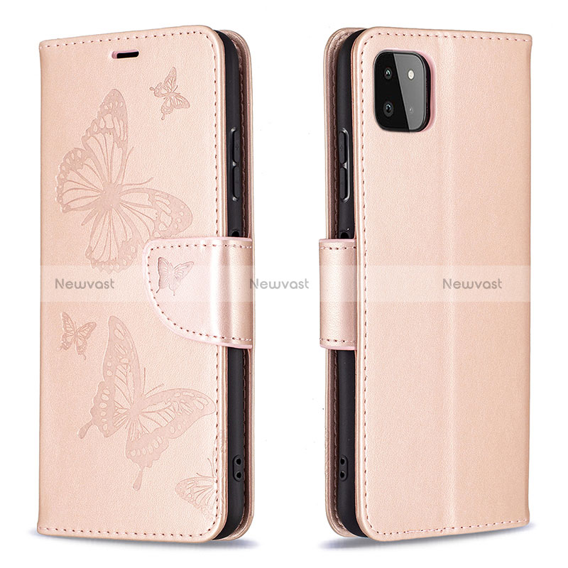 Leather Case Stands Butterfly Flip Cover Holder B01F for Samsung Galaxy A22 5G