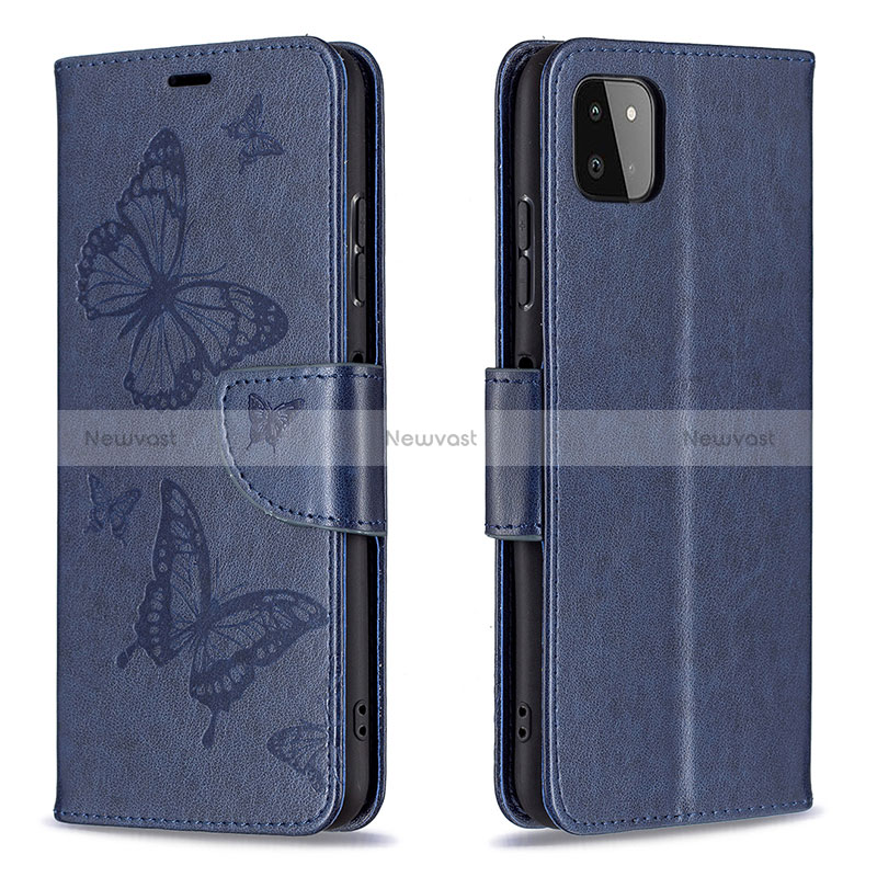 Leather Case Stands Butterfly Flip Cover Holder B01F for Samsung Galaxy A22 5G