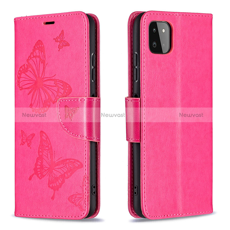 Leather Case Stands Butterfly Flip Cover Holder B01F for Samsung Galaxy A22 5G