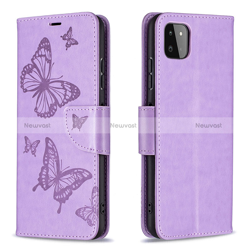 Leather Case Stands Butterfly Flip Cover Holder B01F for Samsung Galaxy A22s 5G