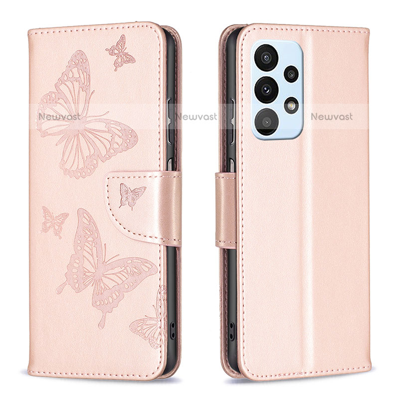 Leather Case Stands Butterfly Flip Cover Holder B01F for Samsung Galaxy A23 5G