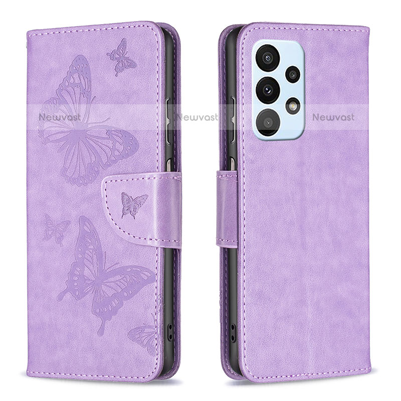 Leather Case Stands Butterfly Flip Cover Holder B01F for Samsung Galaxy A23 5G