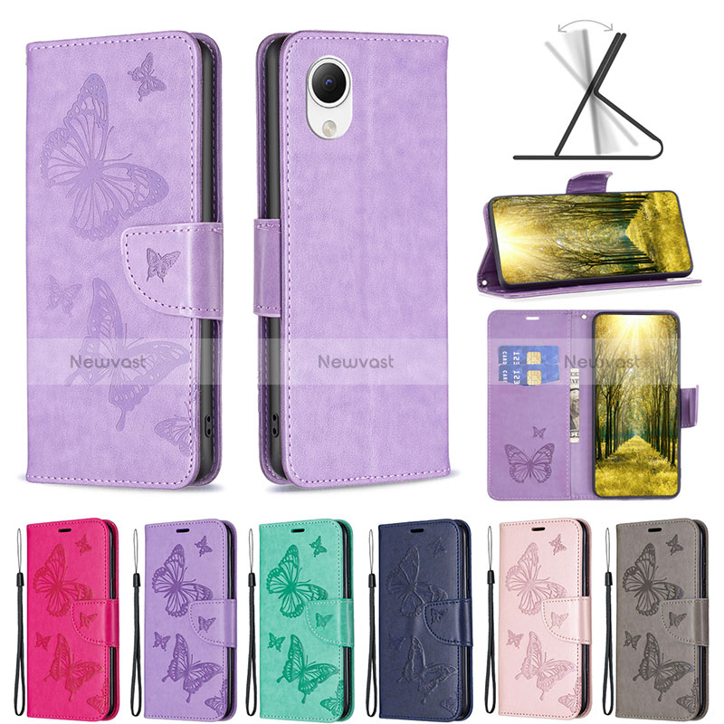 Leather Case Stands Butterfly Flip Cover Holder B01F for Samsung Galaxy A23 5G SC-56C