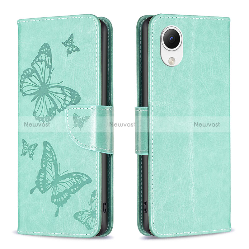 Leather Case Stands Butterfly Flip Cover Holder B01F for Samsung Galaxy A23e 5G Green