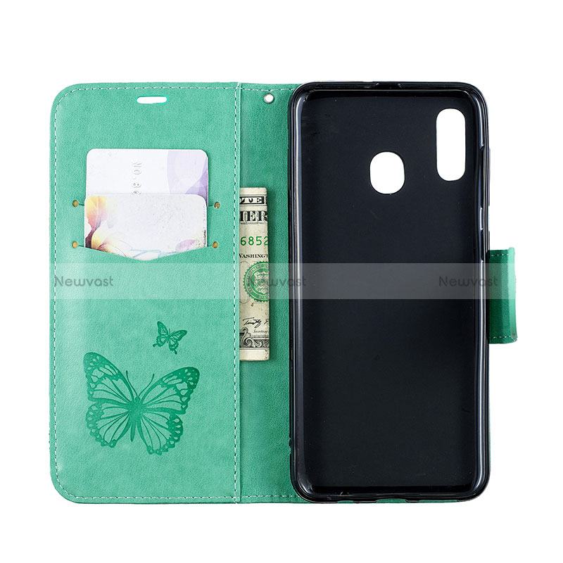 Leather Case Stands Butterfly Flip Cover Holder B01F for Samsung Galaxy A30