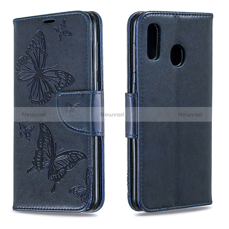 Leather Case Stands Butterfly Flip Cover Holder B01F for Samsung Galaxy A30